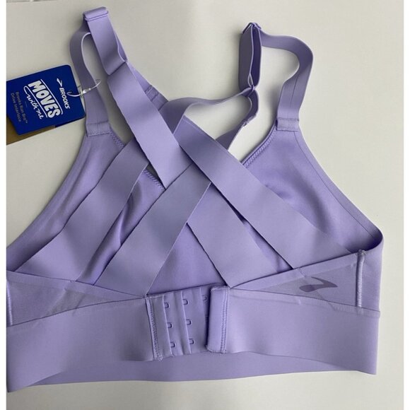 Brooks 30A/B Run Drive Interlace Violet Dash Sports Bra Compression Woven Wickin - Picture 6 of 10